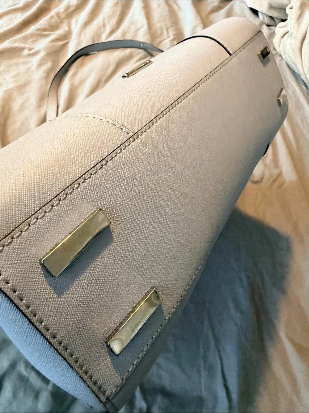 Rebecca Minkoff Light Blue Structured Top-Handle Crossbody Bag - Picture 6 of 10